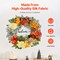 24 in Artificial Decorative Wreath Red Orange Yellow Flowers with Wooden Sign Indoor Outdoor